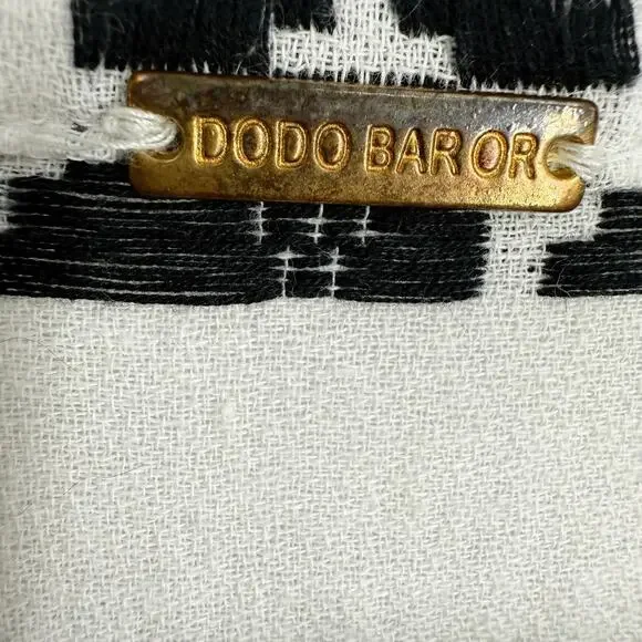 Dodo Bar or Miquel Womens Sz Large Black White Embroidered Blouse Shirt Top